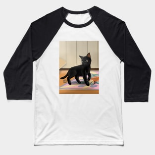 Kitty On The Rug Baseball T-Shirt